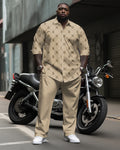 Big & Tall Graphic Business Casual T-Shirt Pants Set for big men view 1
