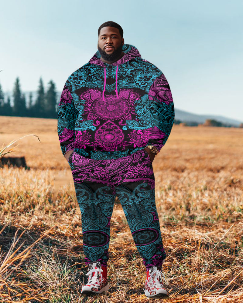 Big & Tall Streetwear Hoodie Sweatpants Set for big men view 1