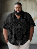Big & Tall Black Graphic Short Sleeve Shirt for big men view 1
