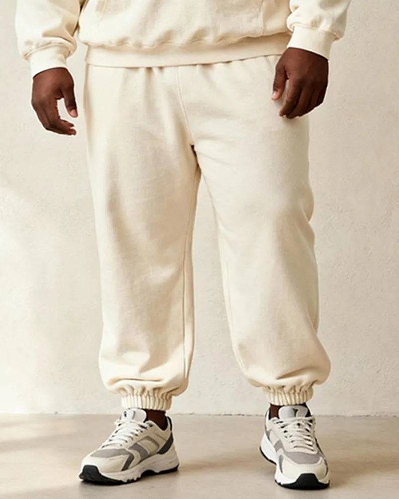 Big & Tall White Graphic Hoodie Sweatpants Set for big men view 3
