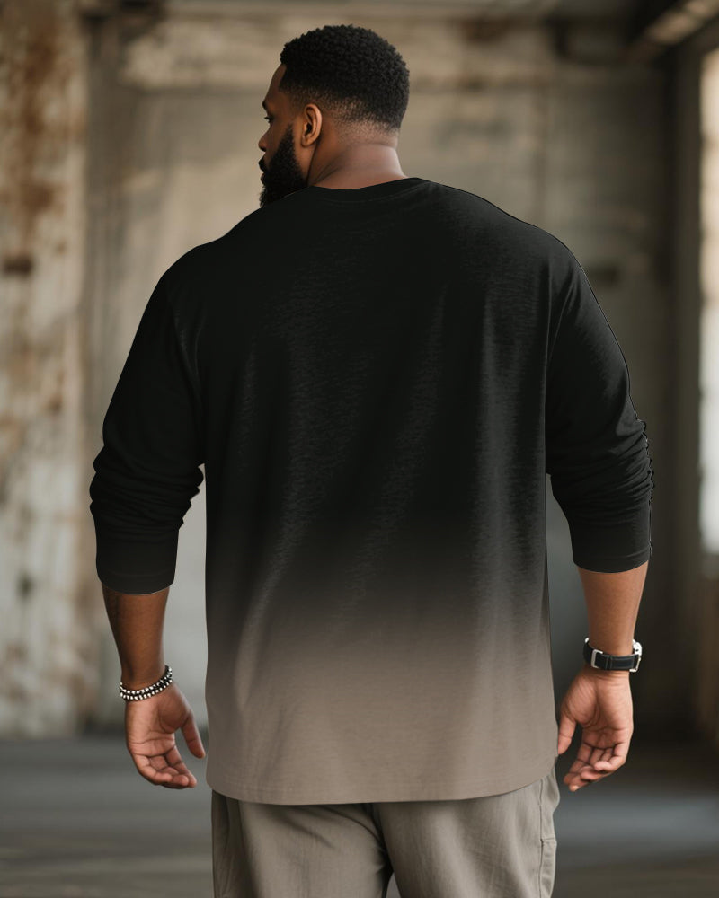 Big & Tall Black Gradient T-Shirt for big men view 2