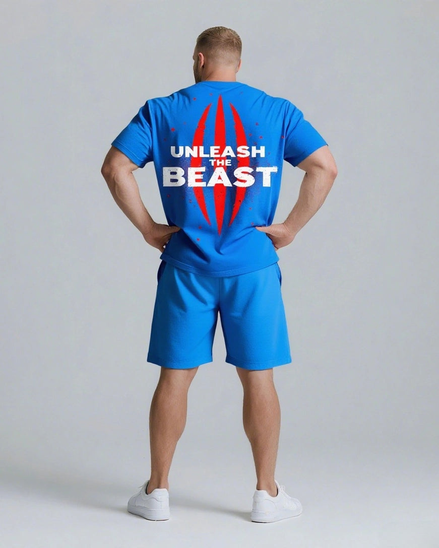 Big & Tall Streetwear T-Shirt Shorts Set for big men view 8