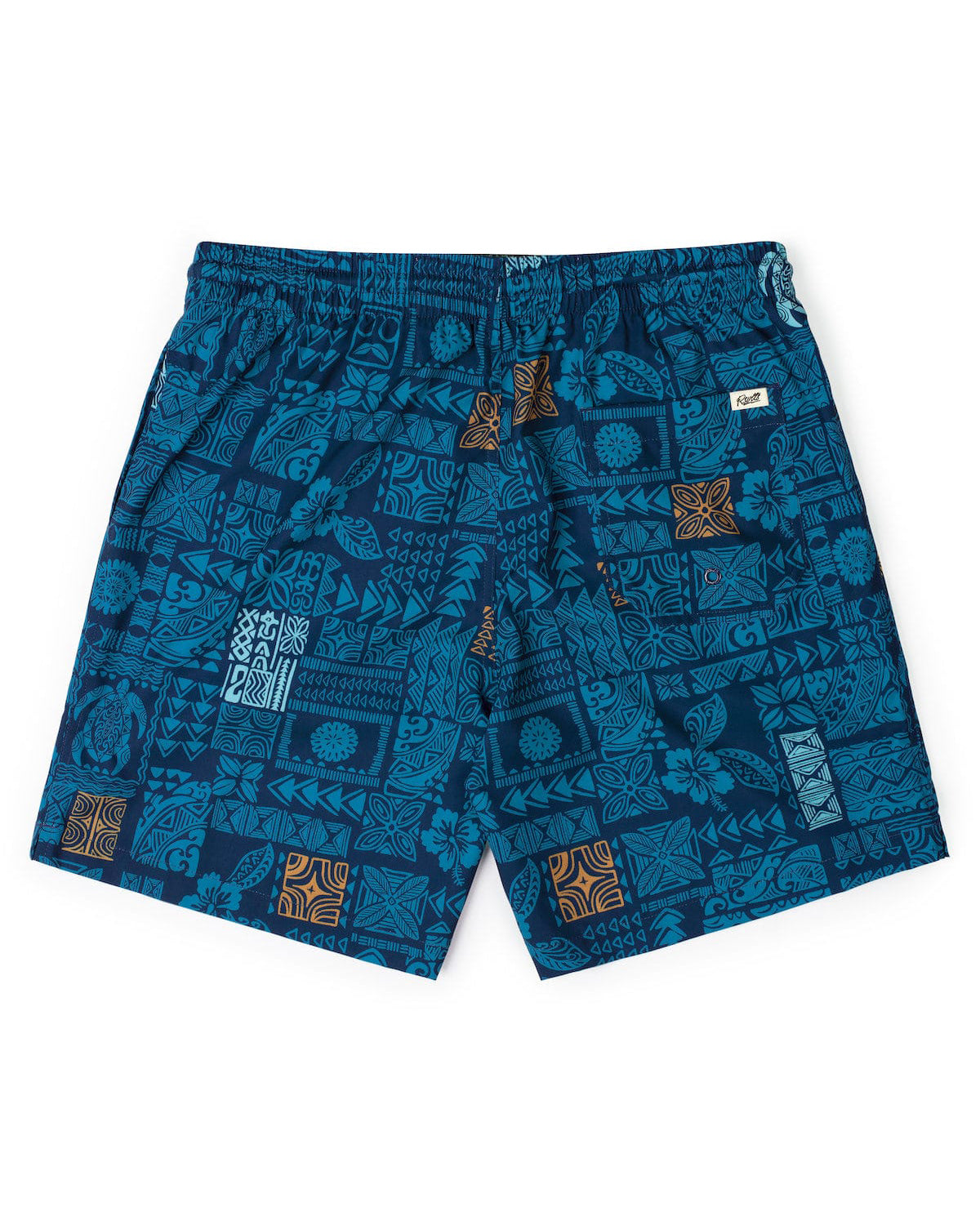 Big & Tall Hawaiian Tropical Colorblock Shorts for big men view 3