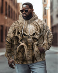 Big & Tall Graphic Streetwear Hoodie Sweatpants Set for big men