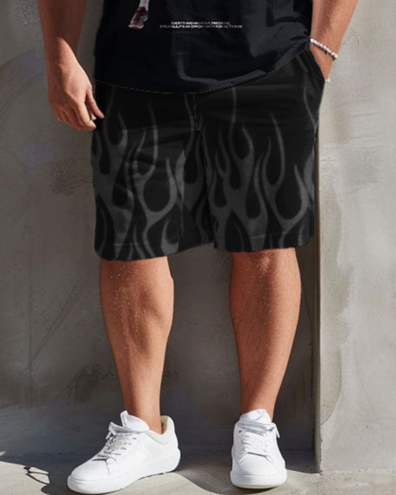 Big & Tall Graphic T-Shirt Shorts Set for big men view 4