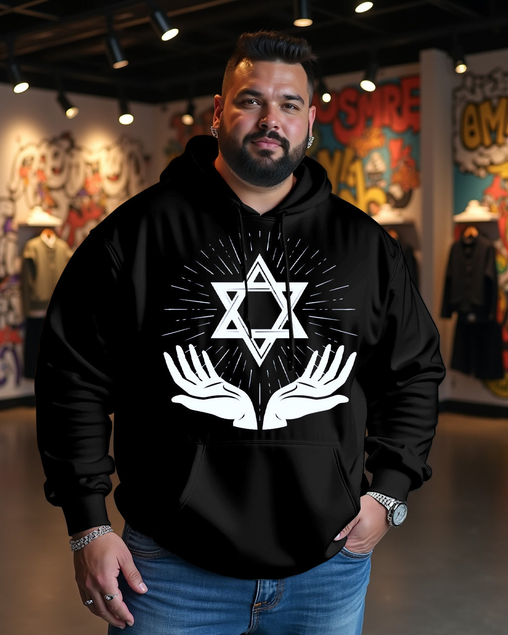 Big & Tall Streetwear Hoodie for big men view 3