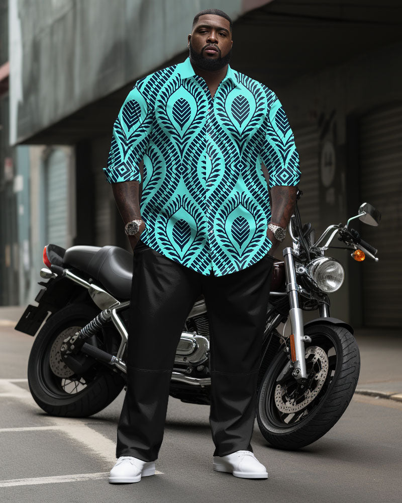 Big & Tall Business Casual T-Shirt Pants Set for big men view 1
