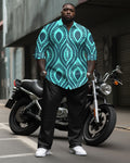 Big & Tall Business Casual T-Shirt Pants Set for big men view 1