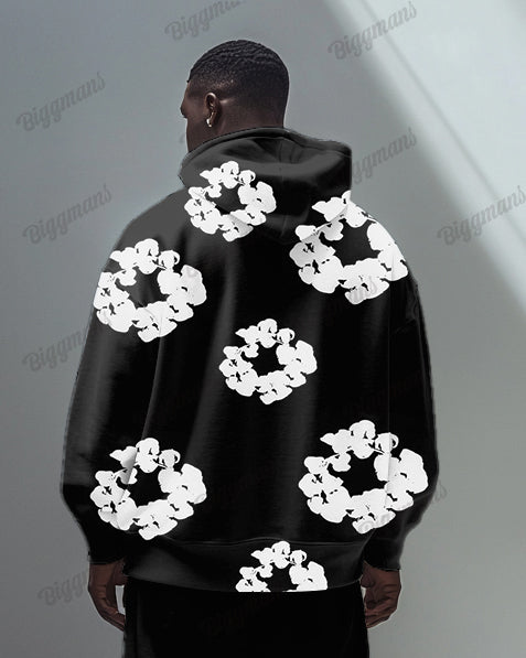 Big & Tall Graphic Floral Streetwear Hoodie for big men view 2