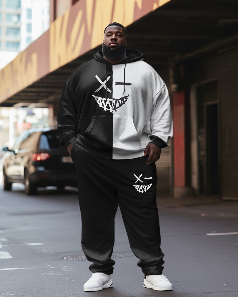 Big & Tall Colorblock Graffiti Streetwear Hoodie for big men view 1
