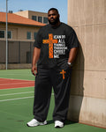 Big & Tall Graphic T-Shirt Pants Set for big men view 1