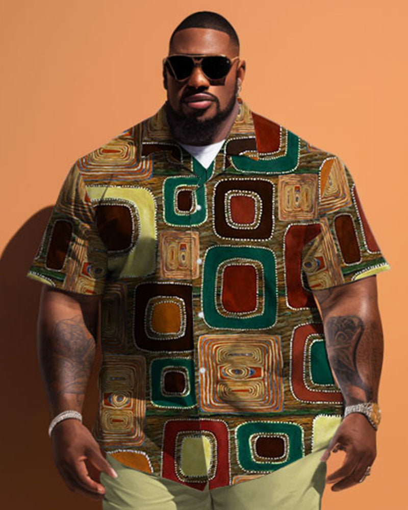 Big & Tall Geometric Graphic Jeans for big men view 2