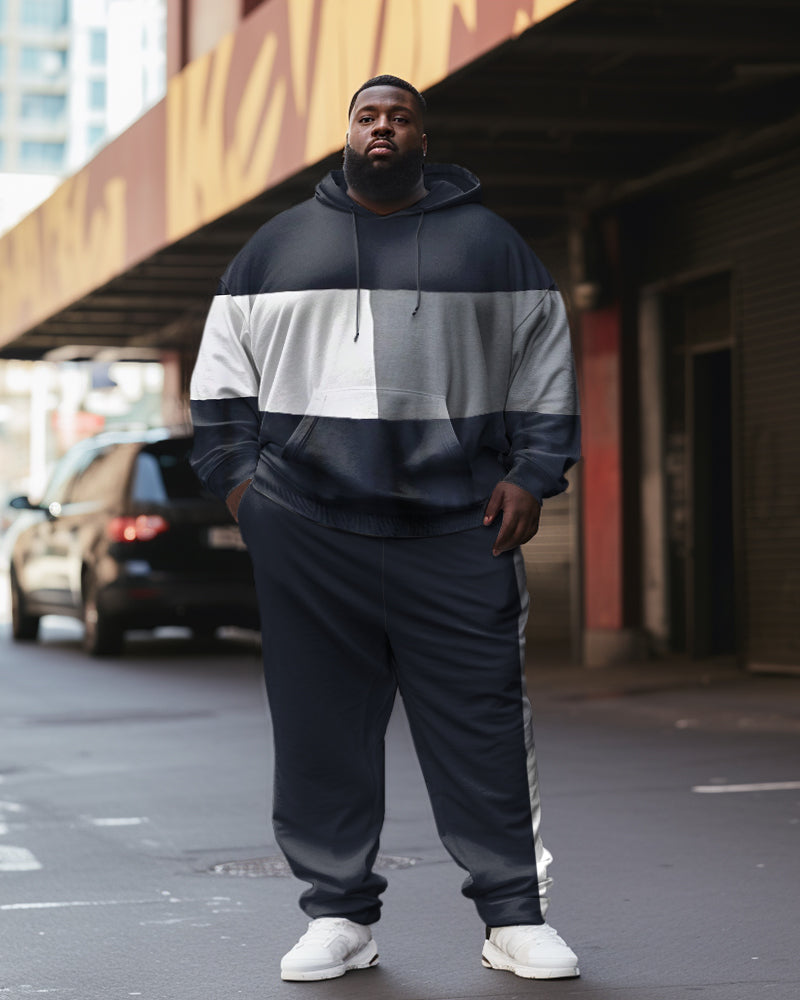 Big & Tall Colorblock Hoodie Sweatpants Set for big men view 1
