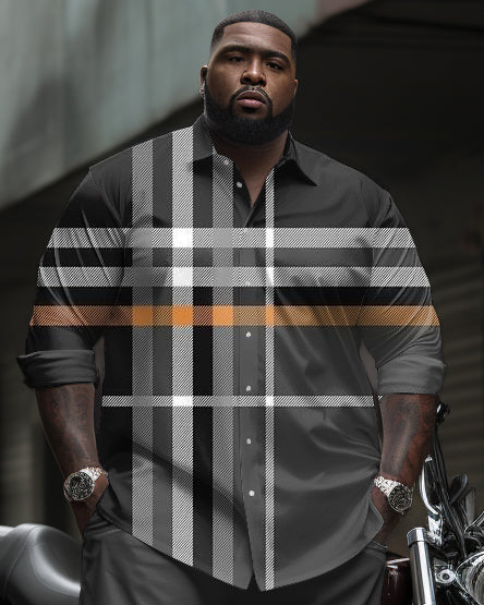 Big & Tall Gray Graphic Two-piece Set for big men view 4