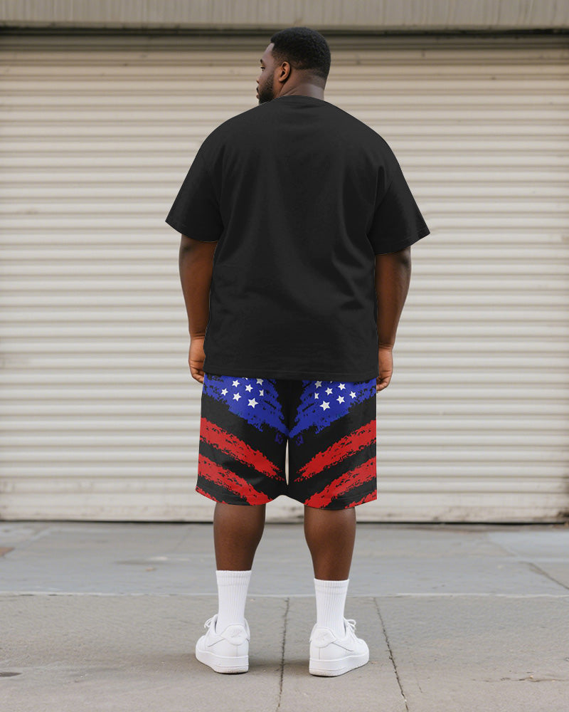 Big & Tall Graphic T-Shirt Shorts Set for big men view 4