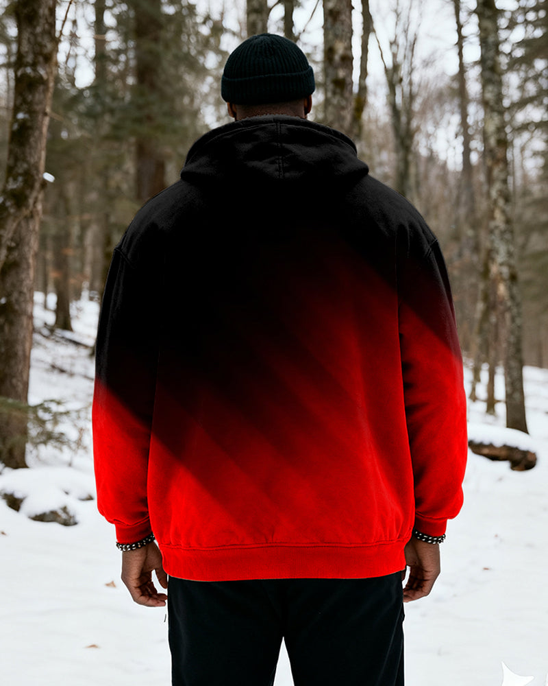 Big & Tall Black Red Gradient Hoodie for big men view 7
