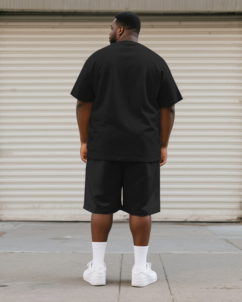 Big & Tall Graphic T-Shirt Shorts Set for big men view 4