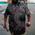 Big & Tall Geometric Splash Ink Streetwear T-Shirt for big men
