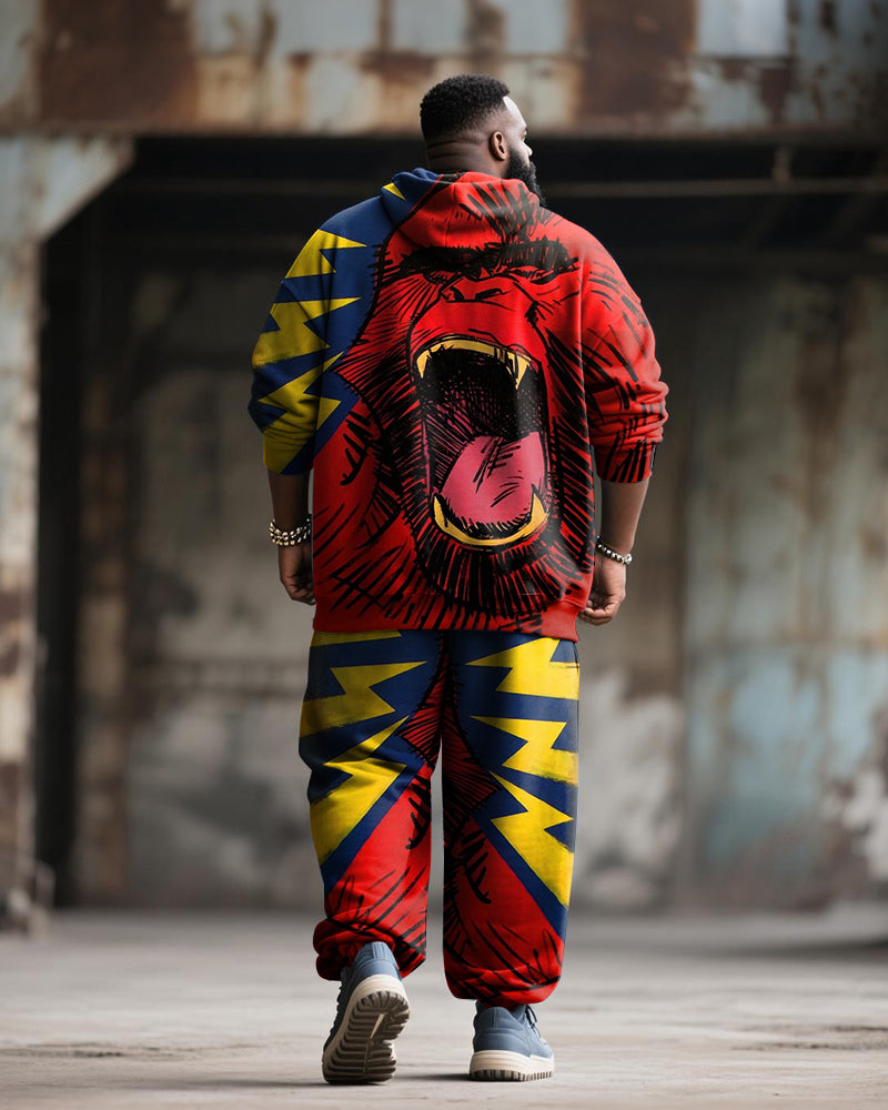 Big & Tall Graphic Graffiti Hoodie Sweatpants Set for big men view 4