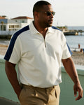 Big & Tall Black Colorblock Polo Shirt for big men view 2