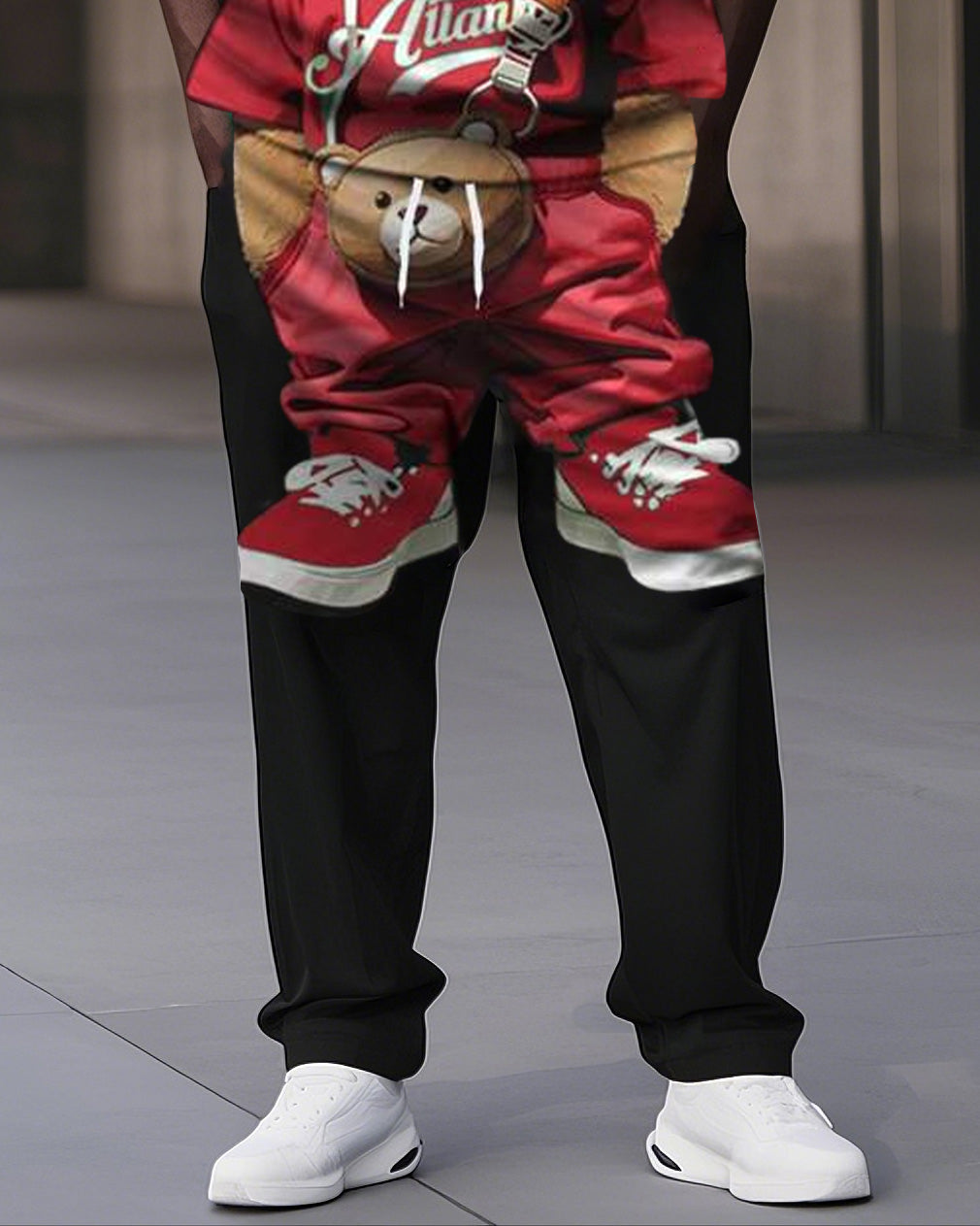 Big & Tall Graphic Streetwear Two-piece Set for big men view 7