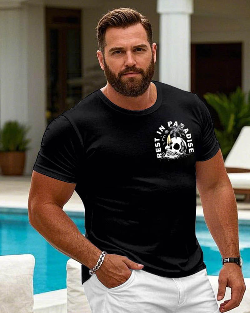 Big & Tall Black Hawaiian T-Shirt for big men view 4