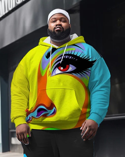 Big & Tall Streetwear Hoodie Sweatpants Set for big men view 2