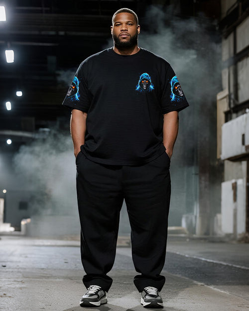 Big & Tall Graphic Graffiti T-Shirt Pants Set for big men view 2