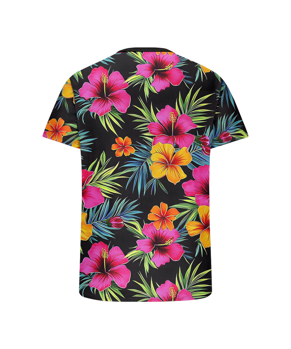Big & Tall Pink Hawaiian Graphic T-Shirt for big men view 5