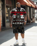 Big & Tall Streetwear T-Shirt Shorts Set for big men view 1