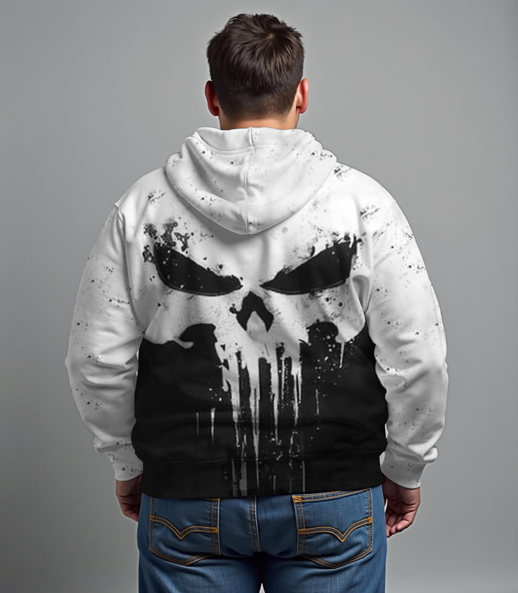 Big & Tall Athletic Skull Hoodie for big men view 4