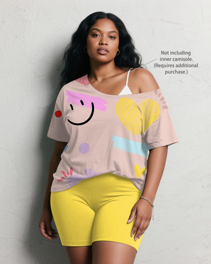 Big & Tall Pink Graphic Graffiti Two-piece Set for big men view 2