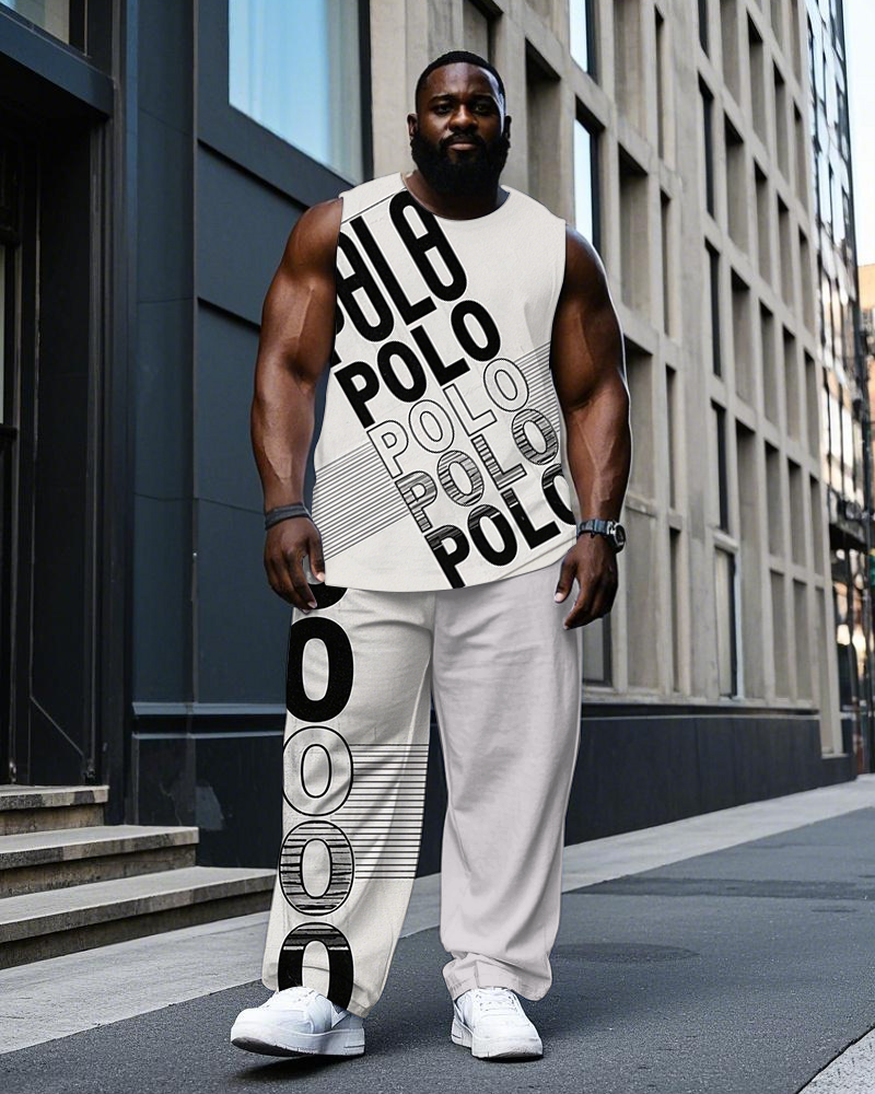 Big & Tall Gradient Graphic Vest Pants Set for big men view 1