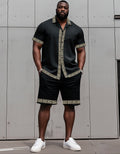 Big & Tall Colorblock T-Shirt Shorts Set for big men view 1