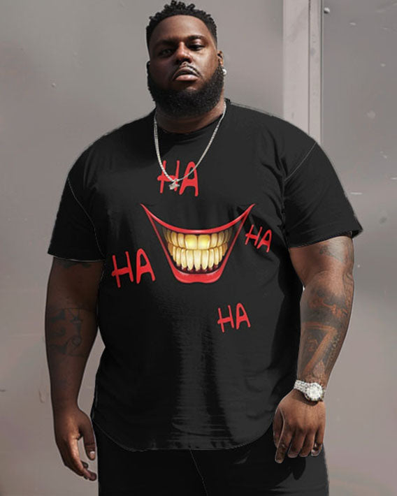 Big & Tall Streetwear T-Shirt Shorts Set for big men view 2