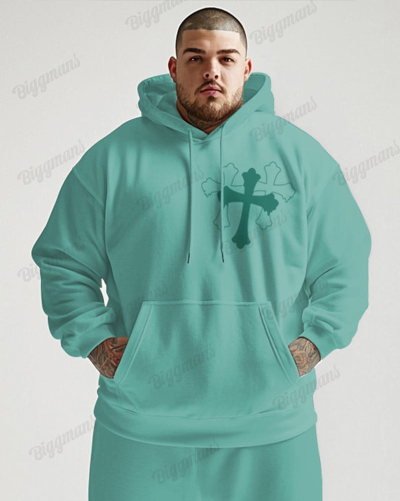 Big & Tall Streetwear Hoodie Sweatpants Set for big men view 2