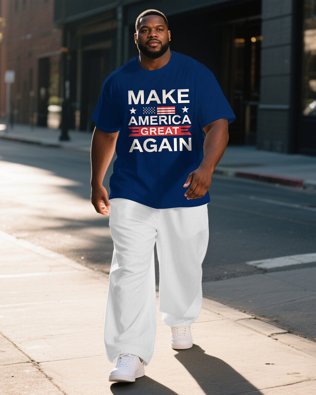Big & Tall Graphic T-Shirt Pants Set for big men view 1