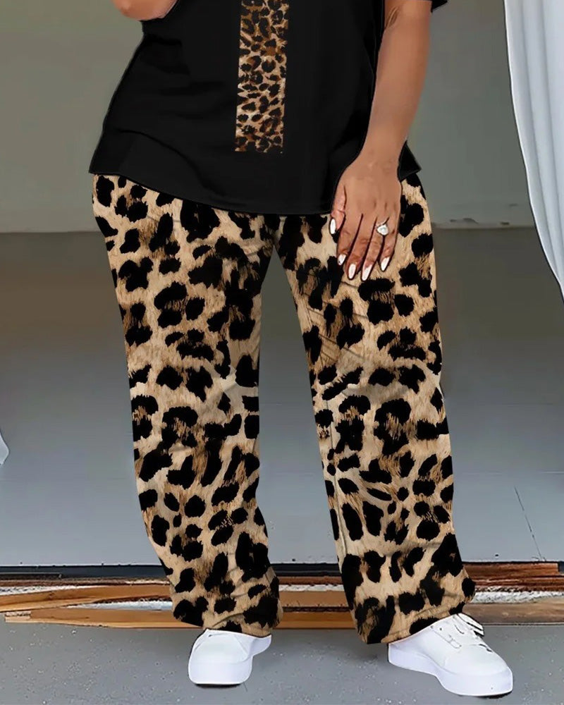 Big & Tall Graphic T-Shirt Pants Set for big men view 3