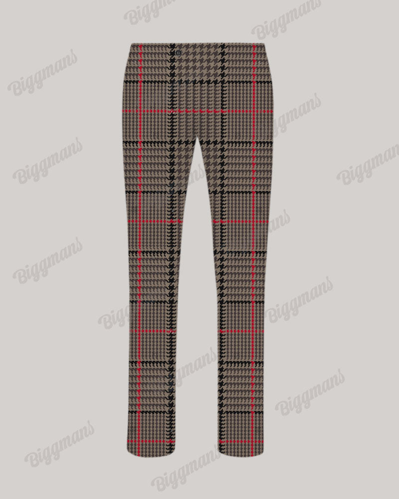Big & Tall Brown Plaid Graphic Two-piece Set for big men view 5