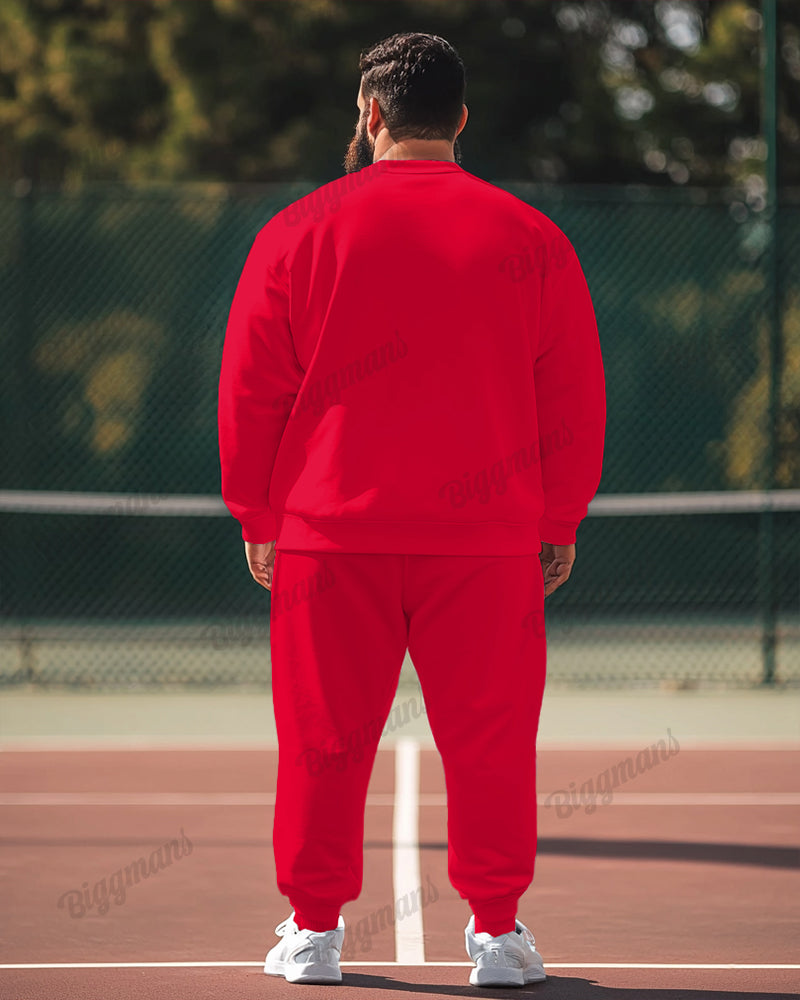 Big & Tall Graphic Hoodie Sweatpants Set for big men view 4