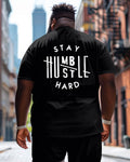 Big & Tall Graphic Streetwear T-Shirt Shorts Set for big men view 1
