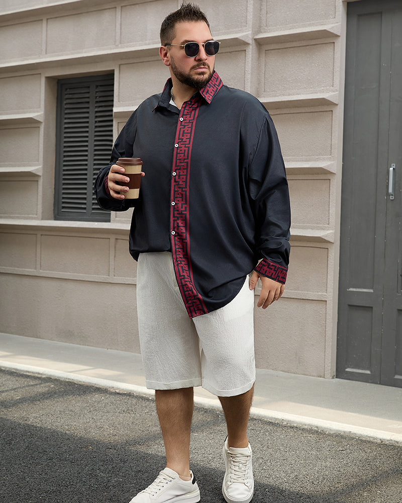 Big & Tall Business Casual Streetwear Shirt Pants Set for big men view 3