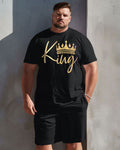 Big & Tall Graphic T-Shirt Shorts Set for big men view 1