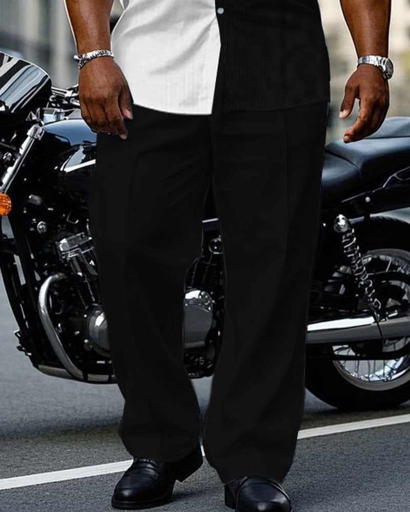 Big & Tall Geometric T-Shirt Pants Set for big men view 3