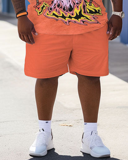 Big & Tall Skull T-Shirt Shorts Set for big men view 3
