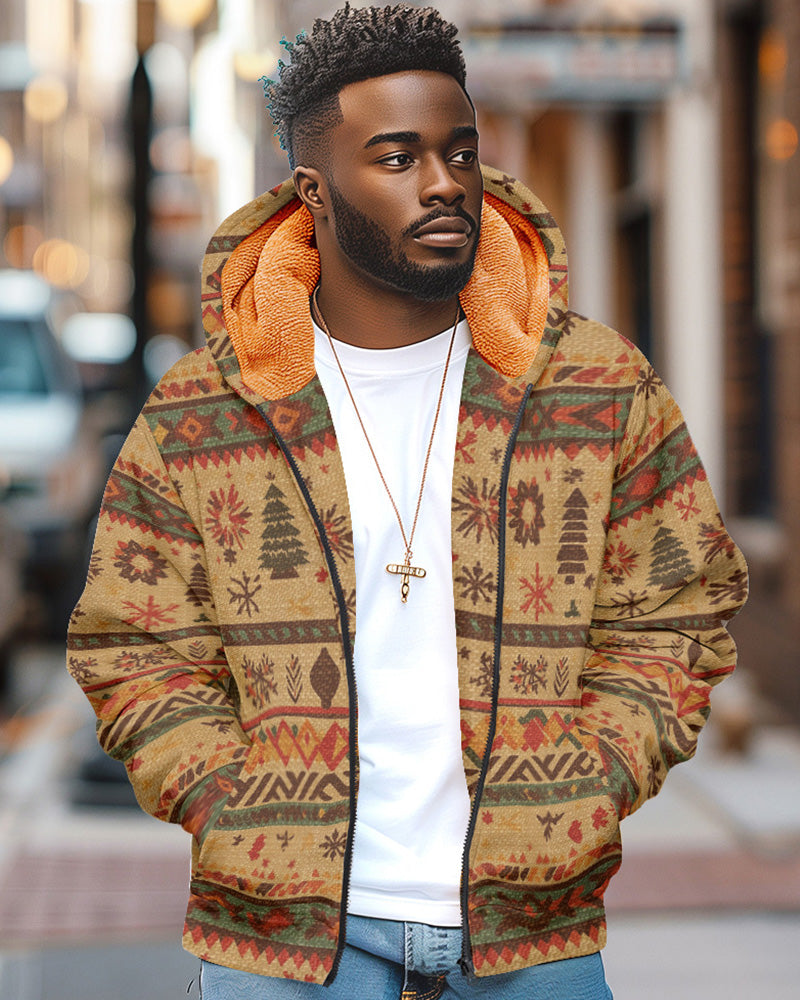 Big & Tall Western Geometric Graphic Hoodie for big men view 5