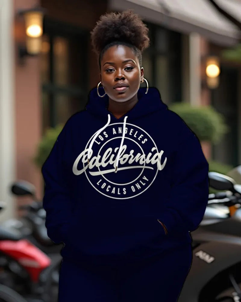 Big & Tall Graphic Hoodie Sweatpants Set for big men view 3