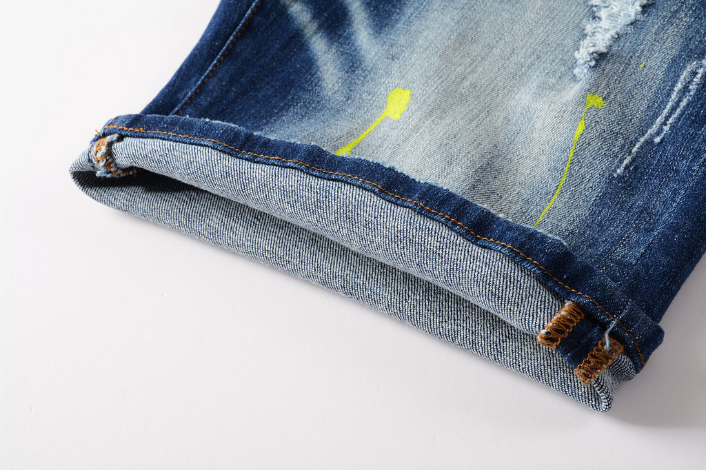 Big & Tall Denim Graffiti Splash Ink Jeans for big men view 5