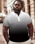 Big & Tall Black Gradient Polo Shirt for big men