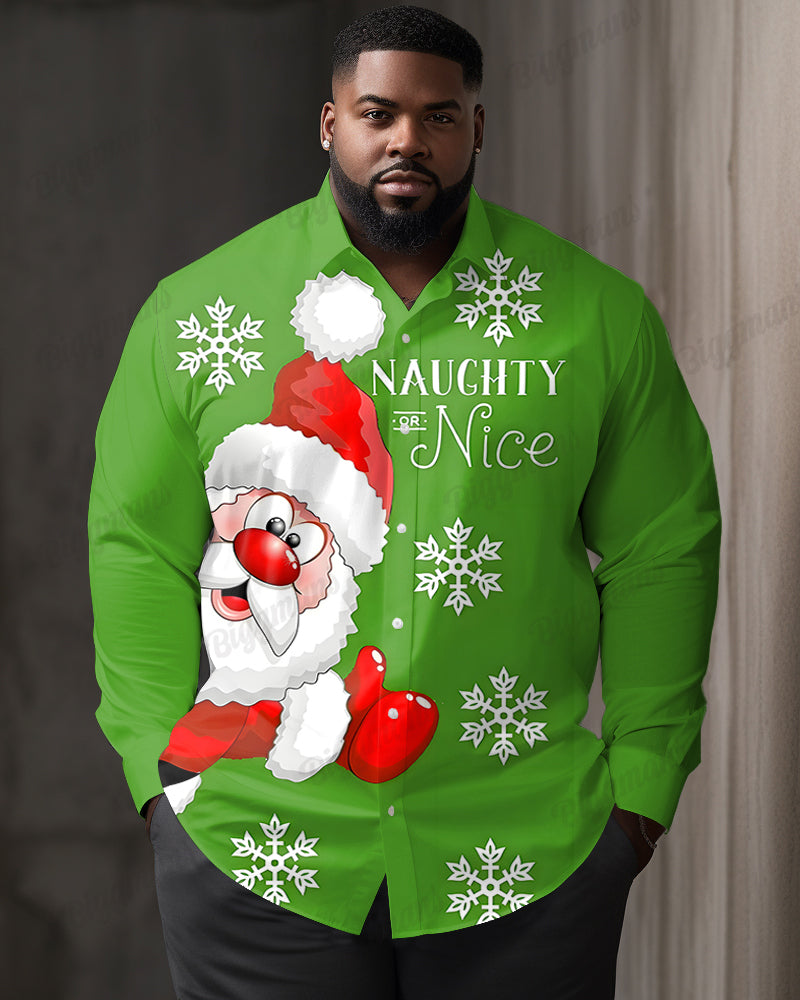 Big & Tall Green Graphic Long Sleeve Shirt for big men view 1